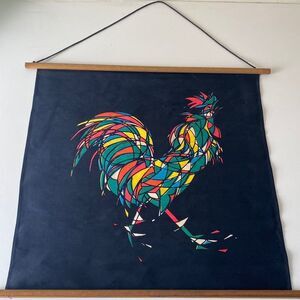 Mid Century Danish Rooster Wall hanging fabric